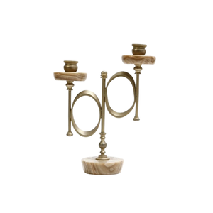 Classic Decorative Metal Taper <b>Candle</b> Holder Gold Finishing Handmade <b>Candle</b> Pillar With Glass for Wedding & <b>Dinner</b> Parties - Product Image 1