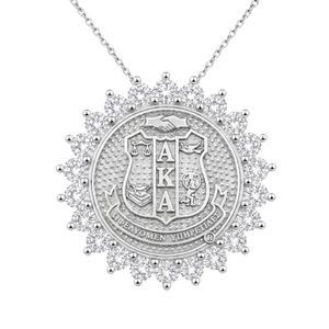 Pendentif en alliage AKA Shield pour femme, élégant, couleur argent, breloque écusson de sororité, bijou, collier, accessoire, chaîne, cadeau - Product Image 1
