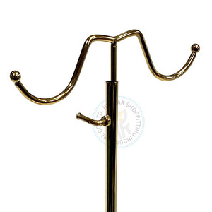 Expositor de Pelucas y Extensiones de Cabello de Acero Inoxidable Dorado, Ecológico, para Salón - Product Image 6