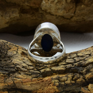 <b>Lapis</b> <b>Lazuli</b> Gemstone <b>Ring</b> 925 Sterling Silver Royal Blue Stone <b>Ring</b> Elegant Jewelry - Product Image 3
