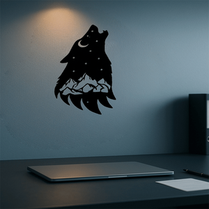 Decorazione da parete in metallo con lupo ululante in stile gotico, colore nero, per decorazioni domestiche, regali di Halloween e Natale di CIFbuy - Product Image 3