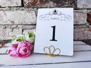Custom Engraved Metal <b>Table</b> Numbers with Place <b>Card</b> Holder for Events - Product Image 4