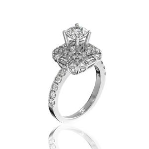Royal Double Halo Moissanite <b>Ring</b> 6mm Vietnam Jewelry Glosbe & Co Engagement <b>Ring</b> Brilliant-cut Wholesale Everyday Wear - Product Image 1