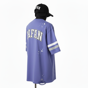 Camiseta Extra Grande para Mujer, Algodón Jersey Premium GSM, Suave y Transpirable, Impresión en Pantalla Morada, Logotipo Personalizado, Camisetas Extra Grandes de Algodón para Mujer - Product Image 5