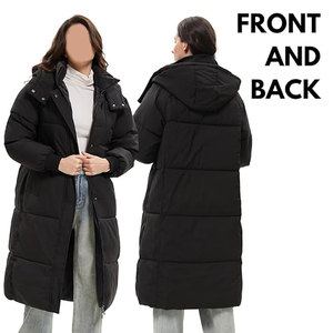 เสื้อแจ็คเก็ตพัฟเฟอร์ตัวยาวสำหรับผู้หญิง เสื้อโค้ทกันหนาวแบบหนา มีฮู้ด ดีไซน์กระเป๋าลึก อุ่นสบาย บุฉนวน เสื้อคลุมสำหรับผู้หญิงสำหรับหน้าหนาว - Product Image 4