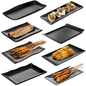 Manufacturer 8 Inch Rectangular Charger Dish Minimalist Design Eco-Friendly Stocked Business Gift <b>Black</b> Plastic Melamine ODM - Product Image 6