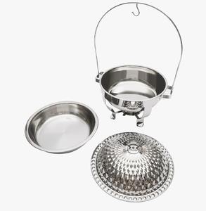 Recipiente redondo de acero inoxidable de 4.76 cuartos de galón para calentar comida tipo buffet con tapa al mejor precio - Product Image 3