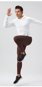 <b>Men</b> Full Length Solid Color Spandex Nylon <b>Compression</b> Pants Drawstring Waist Quick Dry <b>Leggings</b> - Product Image 5