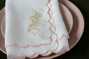 Linen Custom Embroidery Modern Square Handmade <strong>Napkins</strong> for Party Wedding Home Decor - Product Image 2