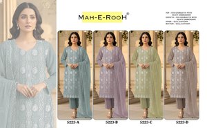 Nuevo y Moderno Traje Pakistaní de Georgette Sintético con Bordado Pesado y Lentejuelas, Salwar Kameez de Diseñador para Venta de Exportación - Product Image 6