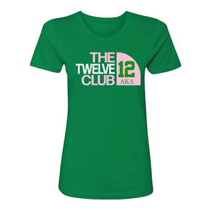 3.AKA The Twelve Club 12 Camiseta verde de algodón premium con cuello redondo, manga corta, suave, transpirable, informal, para mujer - Product Image 1