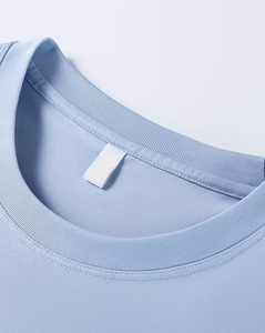 Customized 100% Cotton Men's Long Sleeve Knitted O Neck Solid Blank Tee Breathable Front Logo 180g Casual Wear Fit - Product Image 5