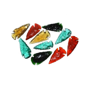 Wholesale Natural Obsidian Arrowhead Hand Carved Engraved <b>Crystal</b> Healing Reiki Energy Gemstone Jewelry Making Love Feng - Product Image 2
