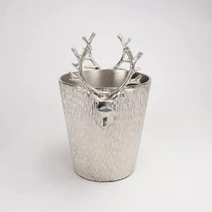 Cubo de Hielo para Champán con Diseño Exclusivo de Cabeza de Ciervo, Enfriador de Cerveza de Aluminio para Hotel, Enfriador de Vino Plateado - Product Image 4