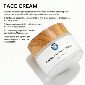ZLZR Herbal Centella Asiatica Vegan <b>Face</b> Cream 50ml Moisturizer for Facial Skin All Skin Types Day Use - Product Image 2