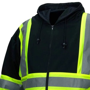 เสื้อแจ็คเก็ตนิรภัยสะท้อนแสงแบบ Hi-Vis สำหรับฤดูหนาว พิมพ์โลโก้ตามสั่ง สะท้อนแสง 3M ได้รับการรับรองมาตรฐาน CE ผลิตจากโพลีเอสเตอร์ สำหรับผู้ชาย งานก่อสร้าง - Product Image 4
