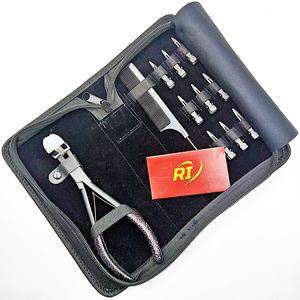 Kit de Herramientas Profesional para Extensiones de Cabello de 11 Piezas, Acero Inoxidable de Grado Quirúrgico, Microaplicador, Uso Doméstico, Incluye Pinza, Tijeras y Marcador - Product Image 3