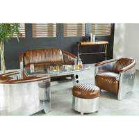 Fauteuil en cuir de style aviateur de luxe Chesterfield Canapé en cuir Canapé de restaurant haut de gamme de haute qualité Chambre moderne Mobilier abordable