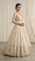 Tissu en soie pure de qualité supérieure pour la confection de lehenga et de saree de mariée, fournisseur de luxe pour boutiques, vente en gros et exportation