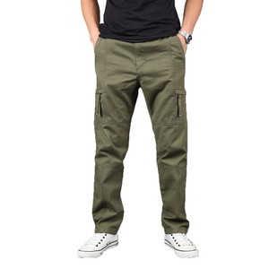 Custom Logo Loose Practical Cargo Jeans Men Multi Pockets Contrast Stitch Flare Jeans Men Denim Cargo <b>Pants</b> - Product Image 2