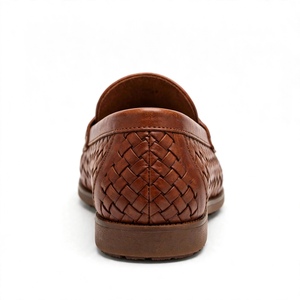 Meilleures chaussures mocassins en cuir tressé marron pour hommes, à bout rond, à enfiler, avec semelle intérieure confortable, pour le bureau et les occasions professionnelles, toutes saisons, semelle extérieure en caoutchouc, de BD - Product Image 5