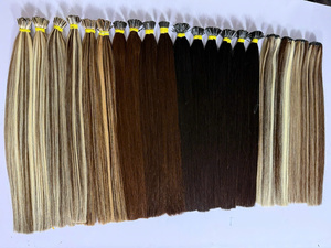 Extensions de cheveux humains Remy I-Tip couleur piano personnalisée, double épaisseur, lisses et soyeuses, à pointe kératine - Product Image 4