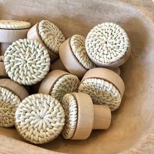 Pomo de ratán para puerta de cocina o dormitorio, pomo de alta calidad con asa trenzada estilo bohemio. - Product Image 6