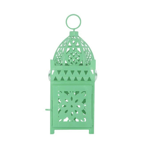 Ensemble de lanternes en métal bleu avec découpes florales pour la décoration de la maison - Product Image 5