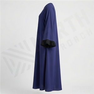 2025 OEM Kimono Abaya pour femmes musulmanes, en tissu polyester épais, doux et très extensible, col en V, manches longues, pour fêtes, Ramadan, mariages - Product Image 3