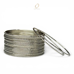 Versatile Fashion Stainless Steel Silver Plated Premium <b>Crystal</b> Bangles Set for Women Indian Wedding Trendy Jewelry Wholesale - Product Image 2