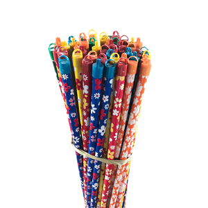 Factory <b>promotional</b> cleaning <b>tools</b> Wooden Broom Handle Flower And Dotted Made From Vietnam For Sale - Product Image 4