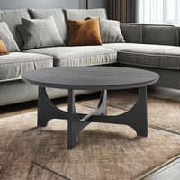 Table basse en bois noir avec un design moderne pour salon, maison, villa, hôtel ou bureau