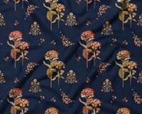 Tissu en coton biologique respirant Cambric, motif floral aquarelle Hibiscus tropical Teal, imprimé numérique, Oase émeraude, léger