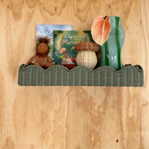 Étagères de rangement en rotin festonné, tissées à la main, murales, vente en gros, étagères flottantes pour livres - Product Image 3