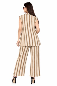 ชุดเดรสผ้าฝ้ายกันน้ำ ระบายอากาศได้ดี เป็นมิตรกับสิ่งแวดล้อม แต่งขอบสีทองและสีขาว สวยงาม เหมาะสำหรับใส่ไปทำงานและไปงานปาร์ตี้ - Product Image 2