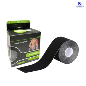 Bande de kinésiologie K-Star 5 cm x 5 m, noire, élastique, pour le soutien musculaire, soulagement de la douleur et récupération des blessures sportives - Product Image 2