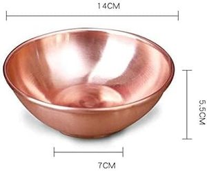 Tazón Tradicional de Cobre Puro de Doble Capa, Utensilios de Cocina de Cobre Grueso Hechos a Mano, Tazón para Servir Cereales y Arroz - Product Image 6