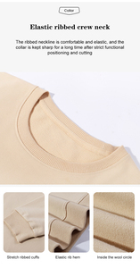 Sudaderas de Cuello Redondo para Mujer, Color Sólido, 100% Algodón Orgánico, Forradas, Corte Regular, Transpirables, Tejidas, de Secado Rápido, Casuales de Otoño, Largas - Product Image 5