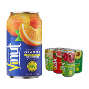 Jus d'orange VINUT Rafraîchissant 330ml Boisson Vietnam Usine Prix Sans Sucre Marque Privée Option Échantillon Gratuit - Product Image 1