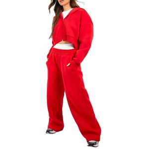 ชุดวอร์มมีซิปสำหรับผู้หญิงชุดวอร์มกางเกงลำลองแนวสตรีทชุดวิ่งชุดใส่อยู่บ้านชุดสองชิ้น - Product Image 2