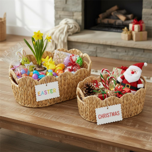 Cestas de Almacenamiento de Mimbre y Ratán Hechas a Mano, Ecológicas, Vintage, Personalizadas, Multiusos, para Regalos, Flores y Decoración del Hogar, Directo de Fábrica - Product Image 4