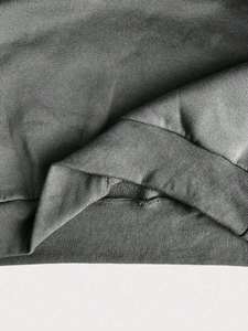 Nouvel Arrivage – Sweat-shirt Polaire Oversize Gris Foncé pour Femme avec Col en V et Épaules Tombantes – Vente en Gros - Product Image 3