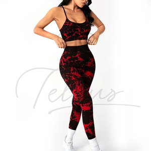 Wholesale Customized Yoga Sets Top Quality Women's Sportswear 100% Polyester Fitness Gym Wear Women Sets Yoga Set - Product Image 6