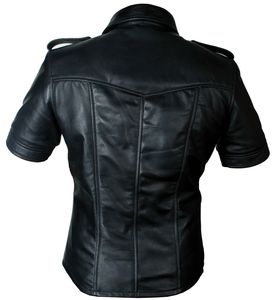 Chemise décontractée pour homme en cuir satiné écologique à séchage rapide, de haute qualité, à manches courtes, col rabattu, boutonnée sur le devant, ODM - Product Image 2