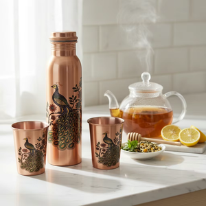 Premium Seamless <b>Copper</b> Water Bottle Matt Finish Ayurvedic <b>Copper</b> Flask Custom Logo Bulk Supply Handmade <b>Copper</b> Bottle - Product Image 1