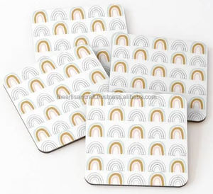 ที่รองแก้วไม้ขัดเงา4ชิ้นชุดงานฝีมือช่างฝีมือพิมพ์ลายอาเกตที่รองแก้วเสิร์ฟชาที่รองแก้วตกแต่งสไตล์ความรักงานฝีมือตามธรรมชาติ - Product Image 4