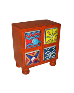 Handmade Wooden Jewelry <b>Box</b> with 4 Ceramic <b>Drawers</b> | Decorative Jewelry Organizer Chest for Rings, Earrings & Accessories - Product Image 5