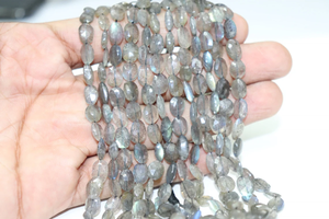 Labradorite perles de forme ovale à facettes 5*7-6*8mm 16 pouces Labradorite prix de gros pour la fabrication de bijoux - Product Image 4