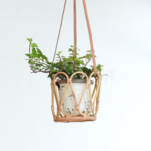 Pots de fleurs en rotin et jardinières suspendues, naturel, artisanal, vente en gros, paniers de jardinières, prix le plus bas - Product Image 5