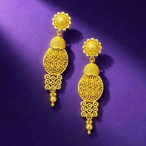 Pendientes de Novia al por Mayor de Oro Laminado de 14K, 18K, 24K Estilo Dubái, Pendientes Colgantes de Moda Turca Árabe de Oriente Medio, Joyería de Oro - Product Image 2